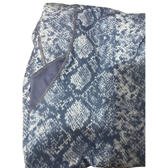 bcg Purple Snake Print Active Cropped Leggings Sz Large with Sheer Leg Stripe Pa - Picture 8 of 8